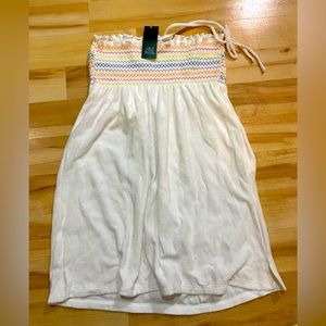 NWT White Retro Halter Swim Suit Coverup Beach SUMMER Sz Juniors M